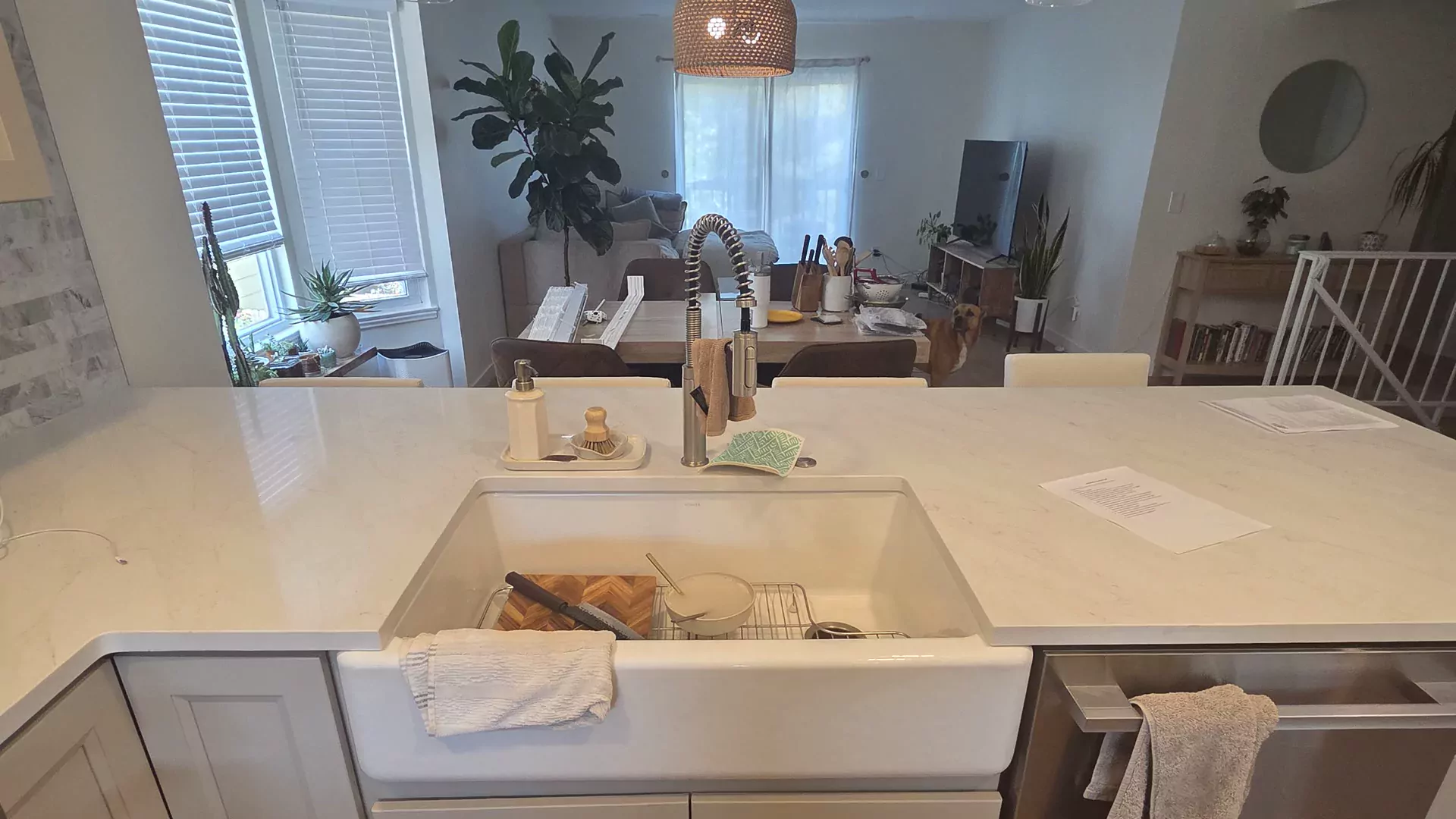 Modern Aurora kitchen remodel with an island and clear working aisles